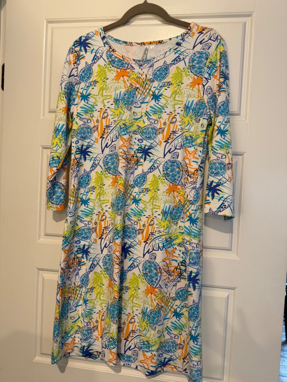 Multi colored  beach motifs dress by Lulu B
